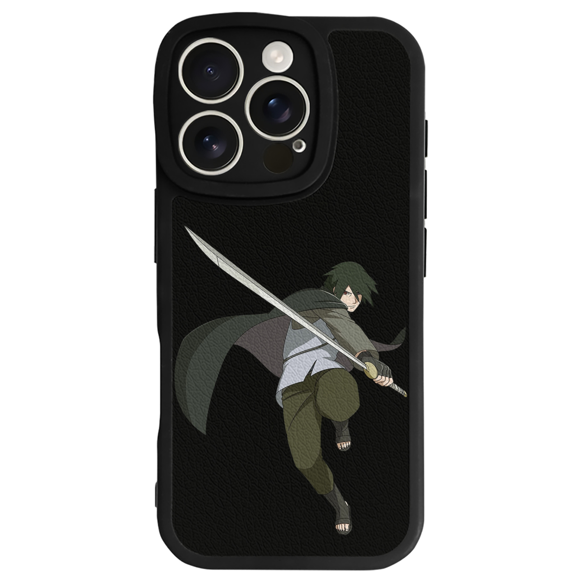 （画像用） NARUTO -ナルト- うちは サスケ Uchiha Sasuke 【iPhone 16シリーズ対応】シリコンスマホケース（レザー調） 材質：シリコン